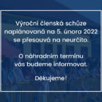 Výroční členská schůze přesunuta